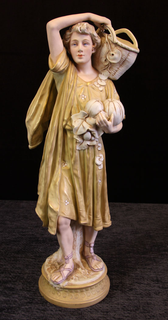 11614r17 Large Pair Antique Royal Dux Figures,