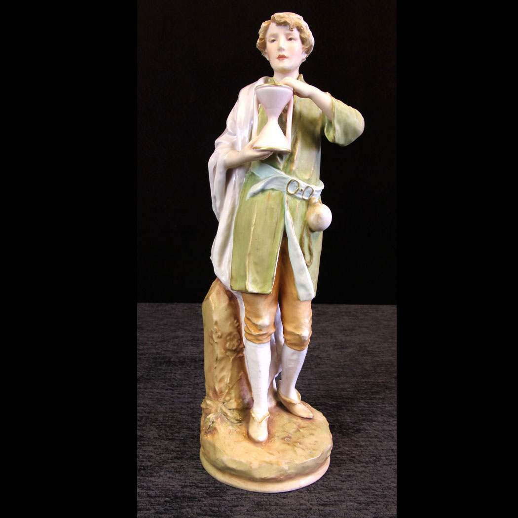 11615r01 Antique Royal Dux Figure of Young Man, Antique Royal Dux Figure of Young Man