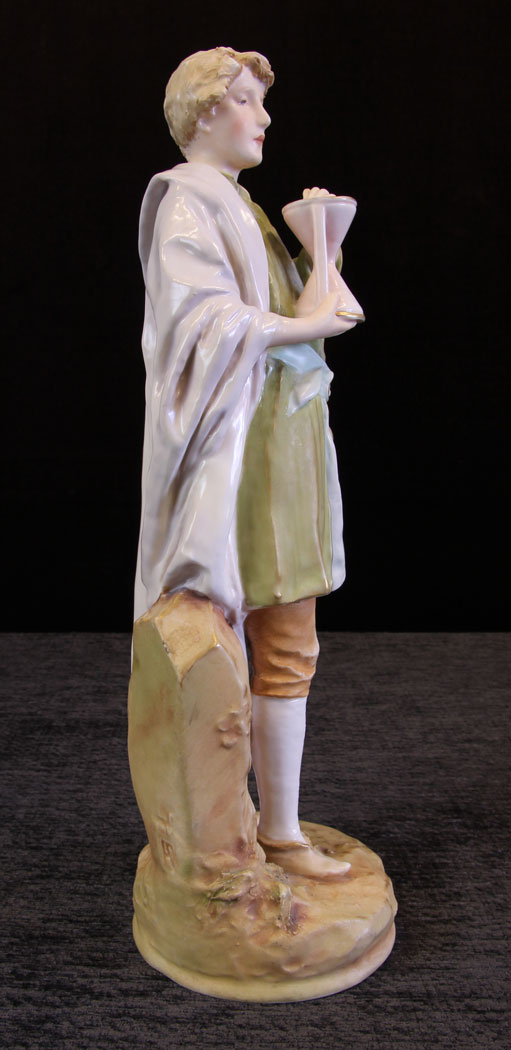 11615r2 Antique Royal Dux Figure of Young Man,
