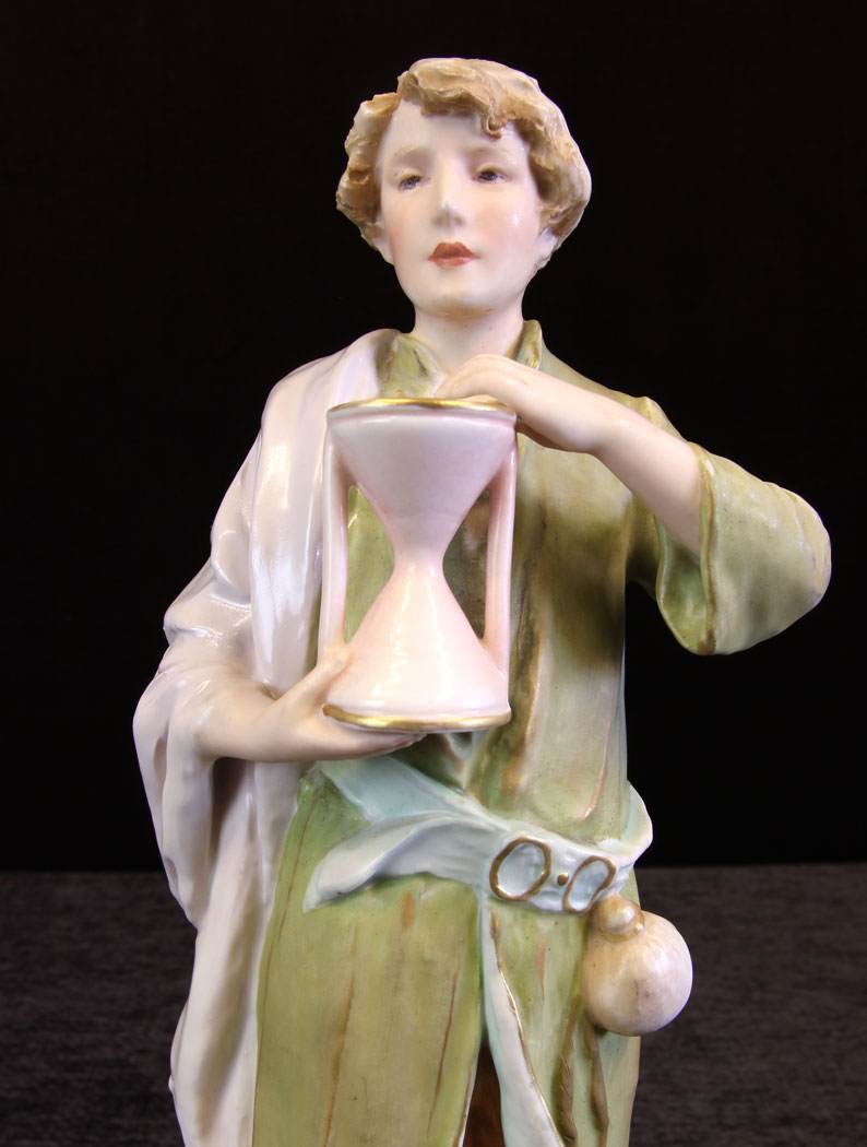 11615r3 Antique Royal Dux Figure of Young Man,