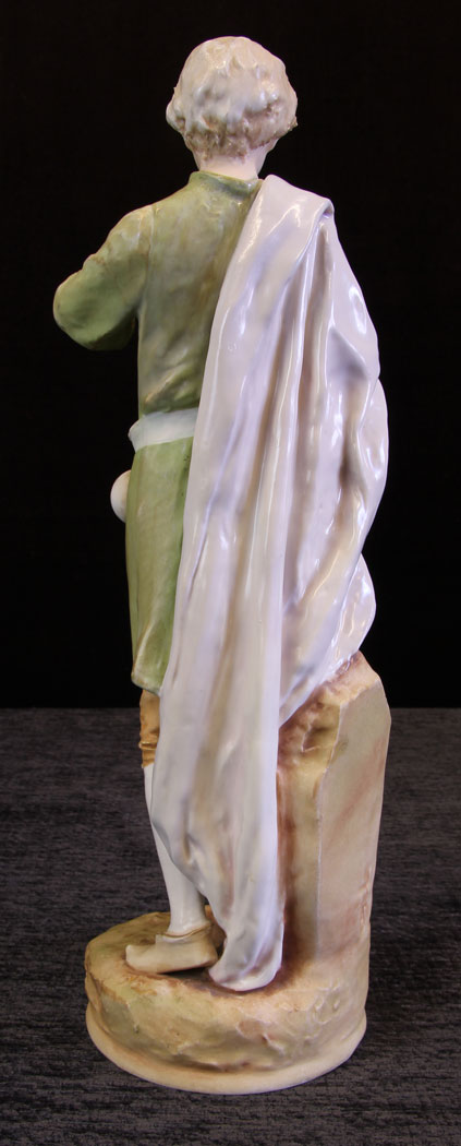 11615r6 Antique Royal Dux Figure of Young Man,