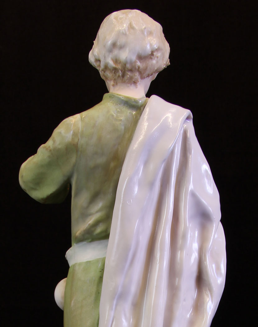 11615r7 Antique Royal Dux Figure of Young Man,