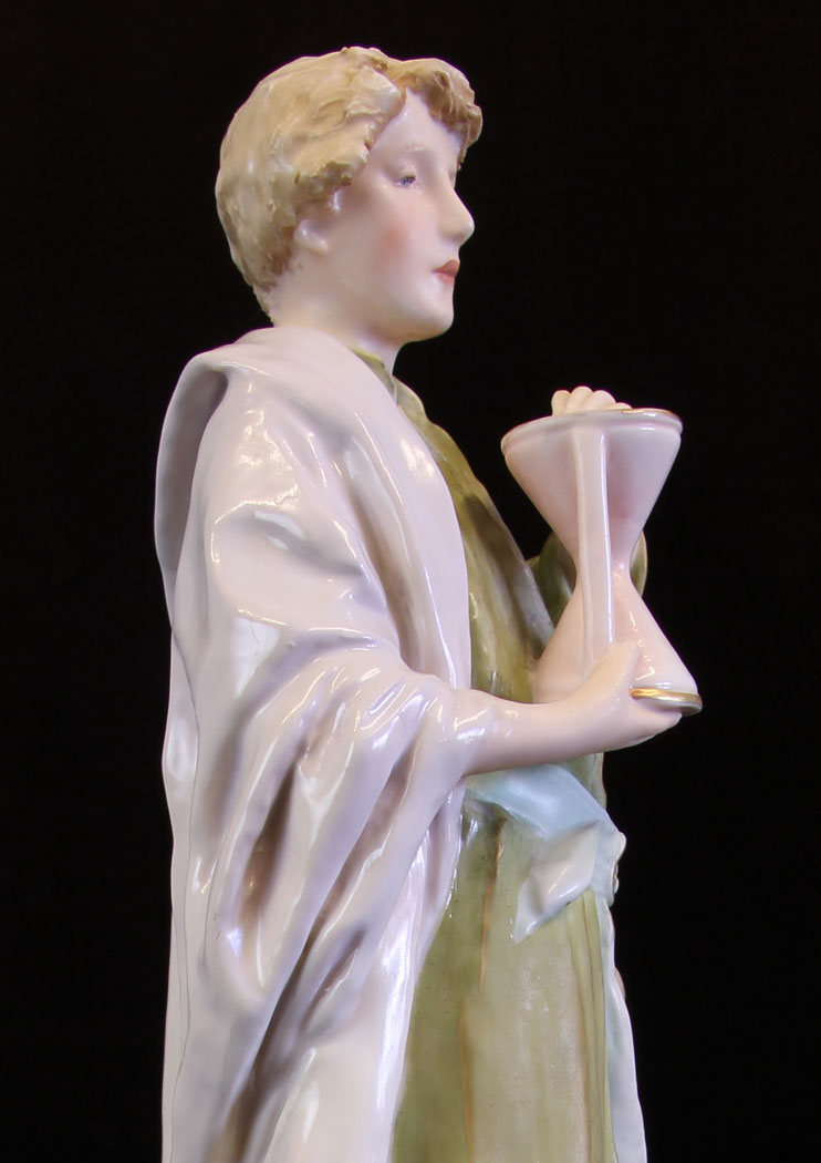 11615r8 Antique Royal Dux Figure of Young Man,