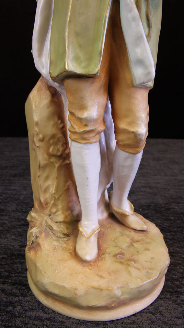 11615r9 Antique Royal Dux Figure of Young Man,