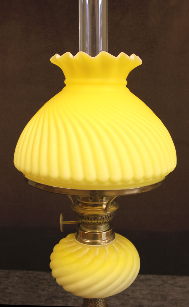 11624r2 Antique Victorian Satin Glass Peg lamp,