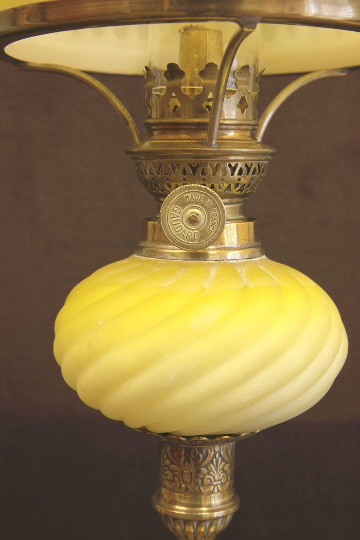 11624r3 Antique Victorian Satin Glass Peg lamp,