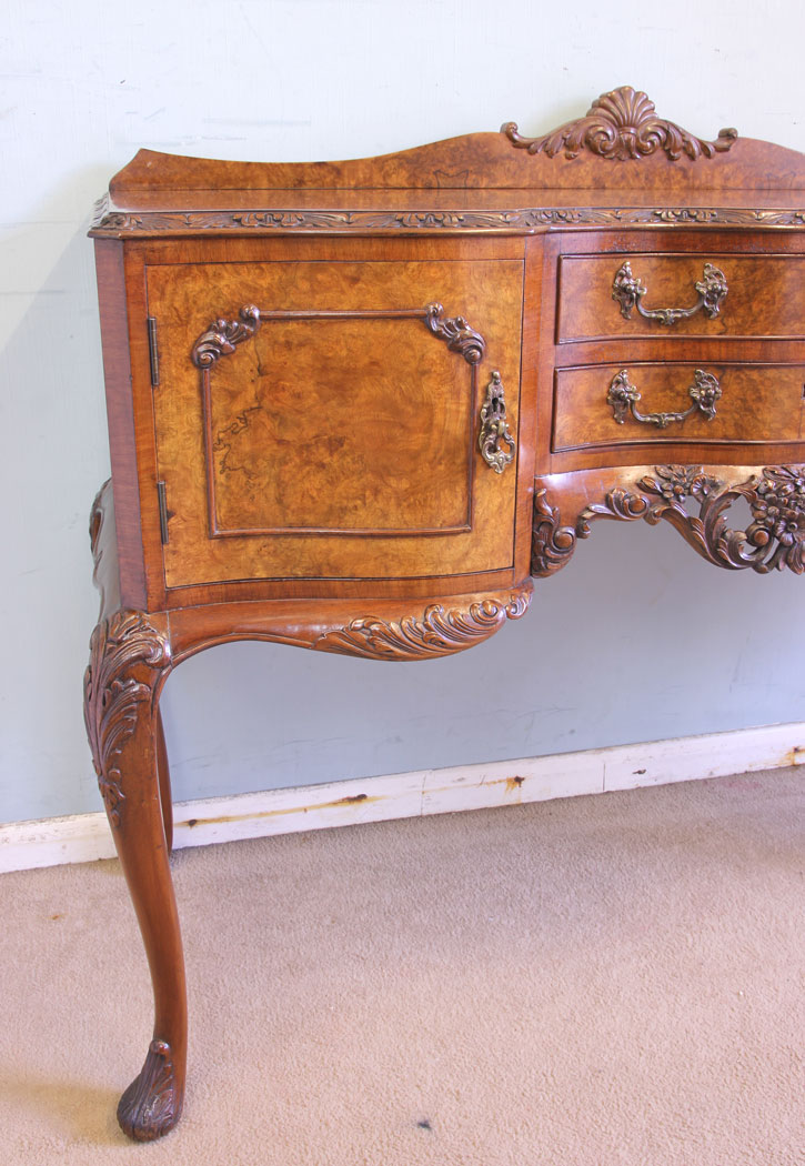 11625r05 Antique Burr Walnut Side Table Sideboard,