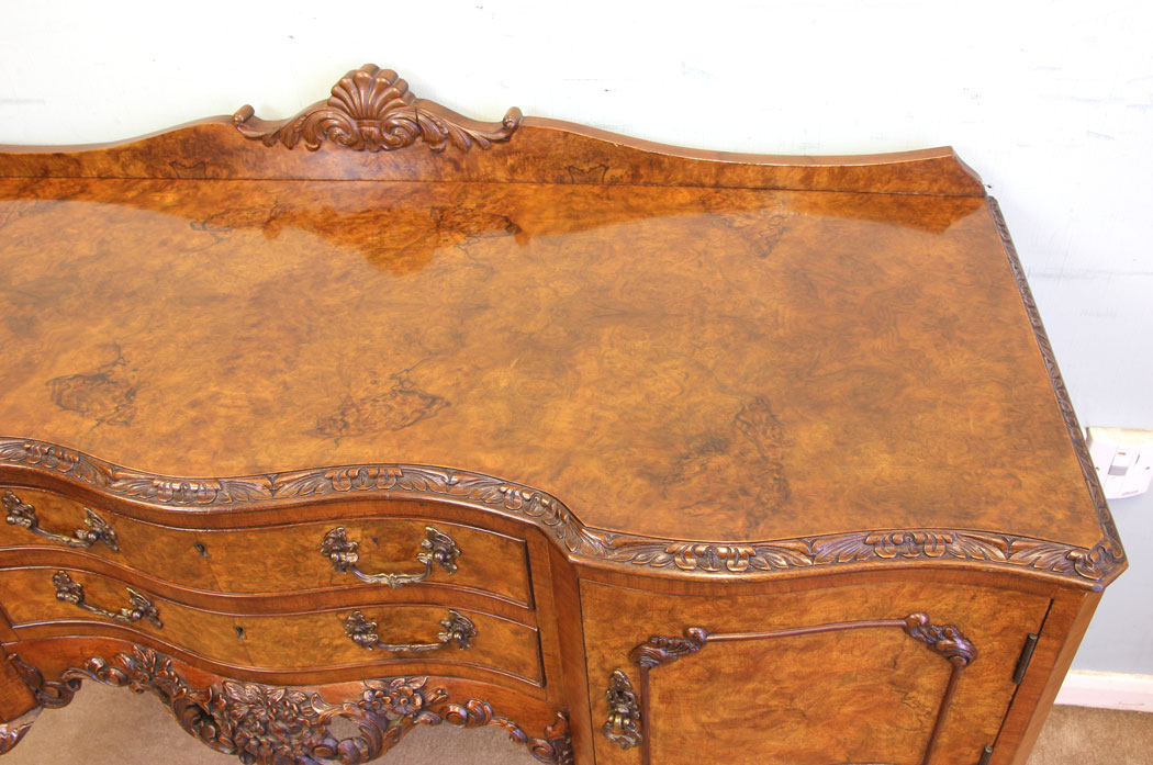 11625r12 Antique Burr Walnut Side Table Sideboard,