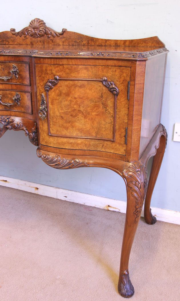 11625r4 Antique Burr Walnut Side Table Sideboard,