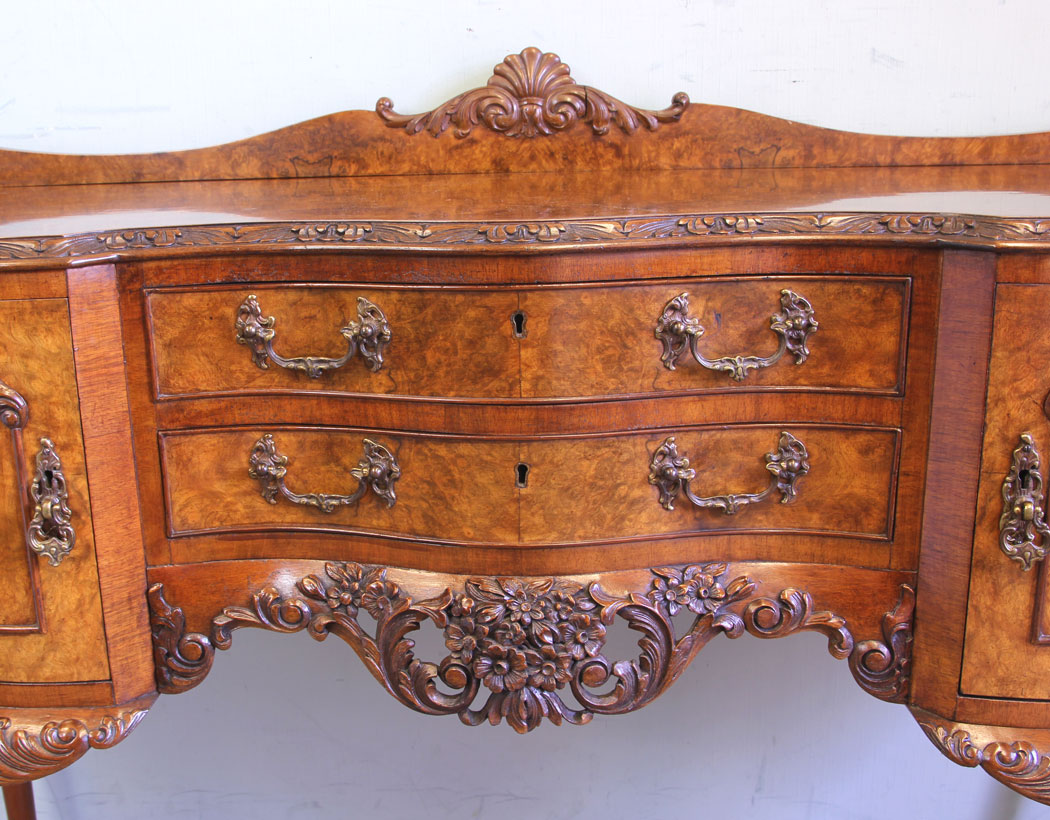 11625r5 Antique Burr Walnut Side Table Sideboard,