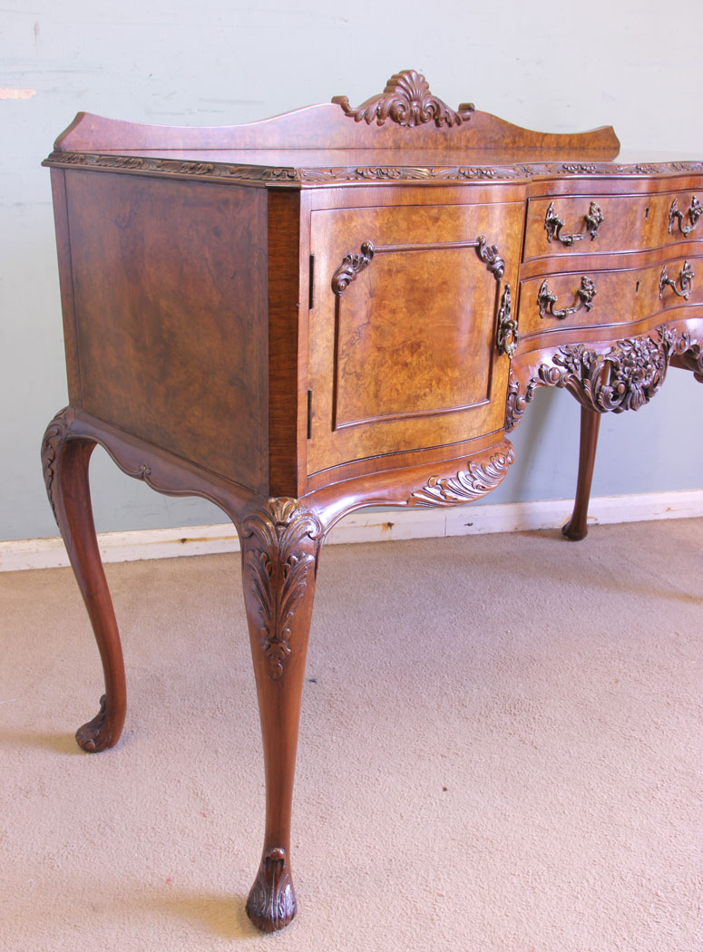 11625r6 Antique Burr Walnut Side Table Sideboard,