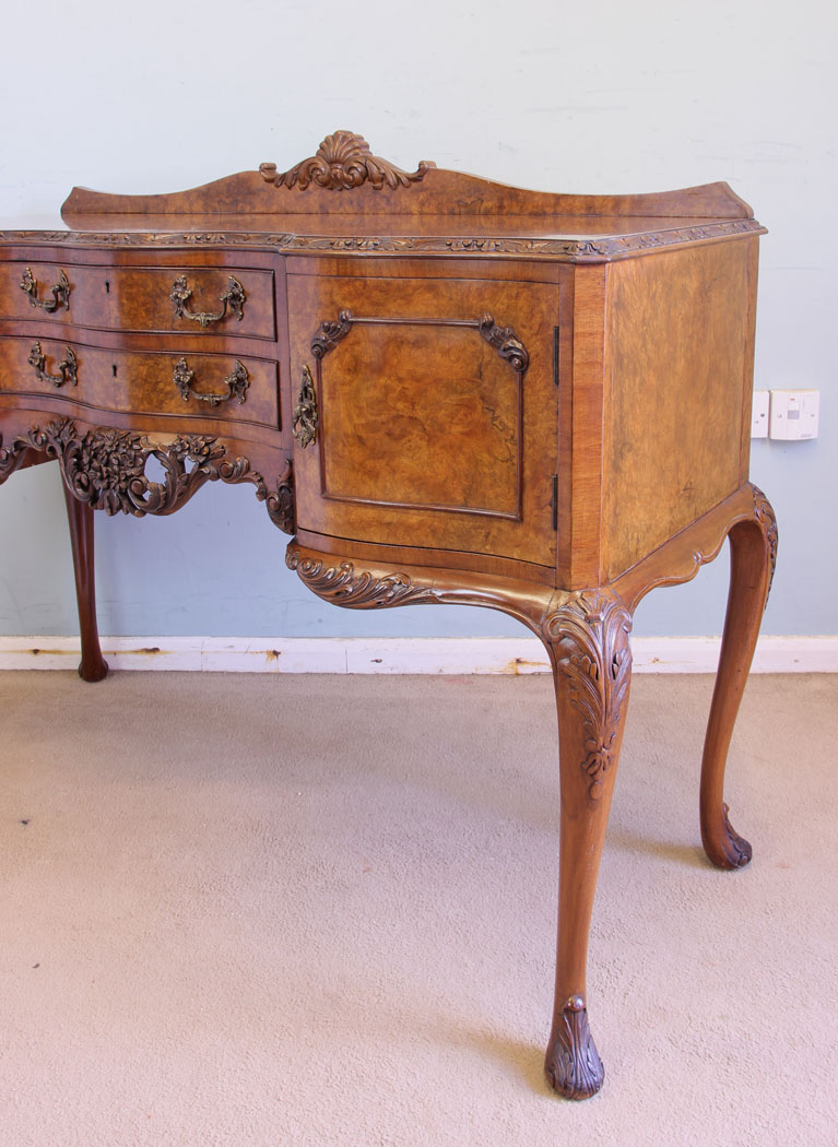 11625r8 Antique Burr Walnut Side Table Sideboard,