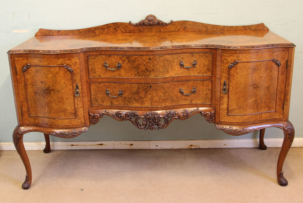 11626r16 Antique Burr Walnut Sideboard Server,