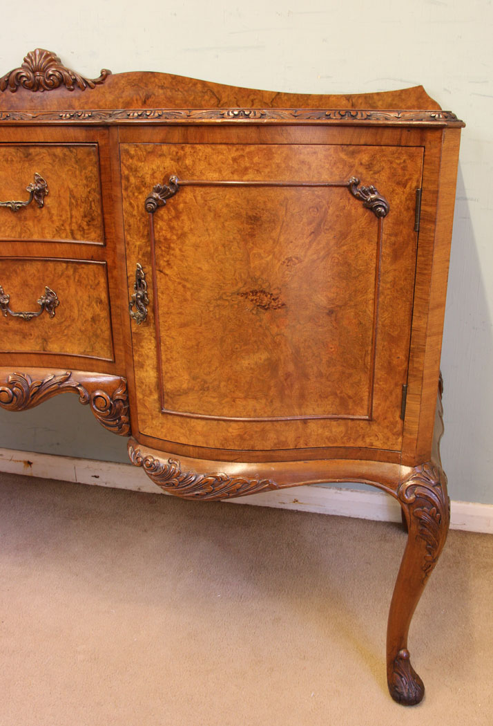 11626r4 Antique Burr Walnut Sideboard Server,