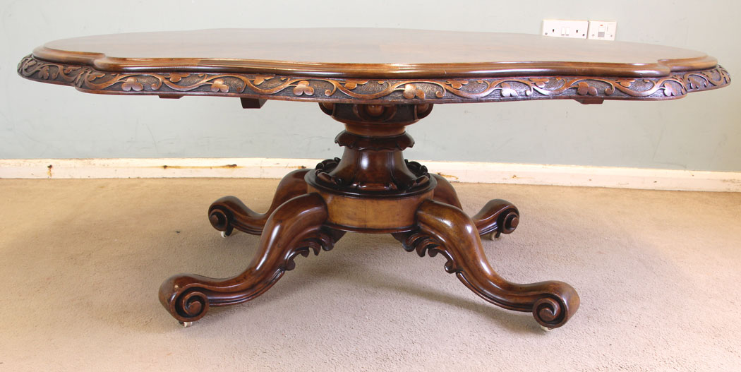 11627r7 Antique Victorian Burr Walnut Coffee Table,