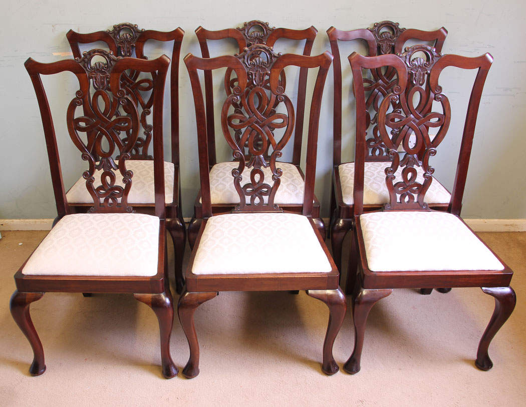 11651r1 Set Antique Mahogany Dining Chairs,