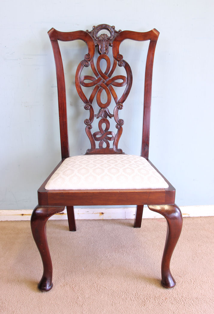 11651r2 Set Antique Mahogany Dining Chairs,