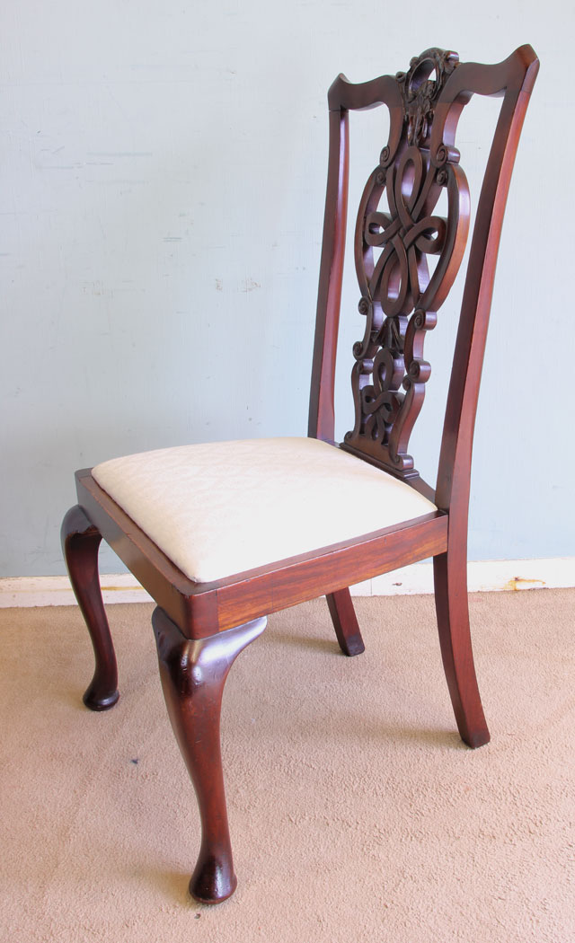 11651r3 Set Antique Mahogany Dining Chairs,