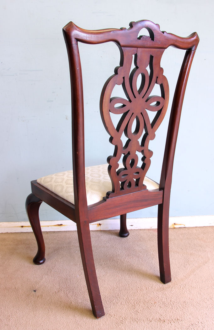 11651r4 Set Antique Mahogany Dining Chairs,