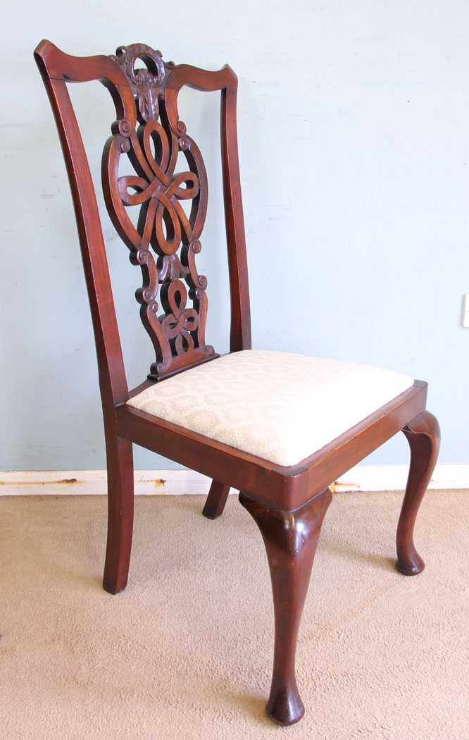 11651r7 Set Antique Mahogany Dining Chairs,