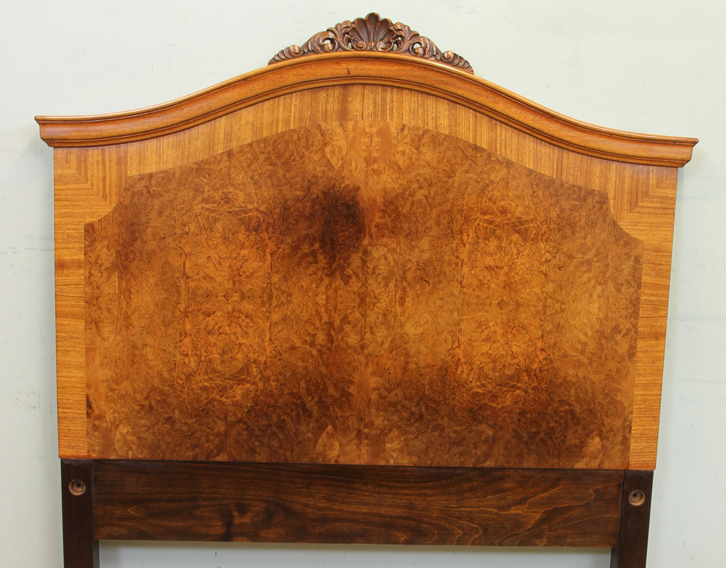 11660r10 Pair Burr Walnut Single Bed Headboards,