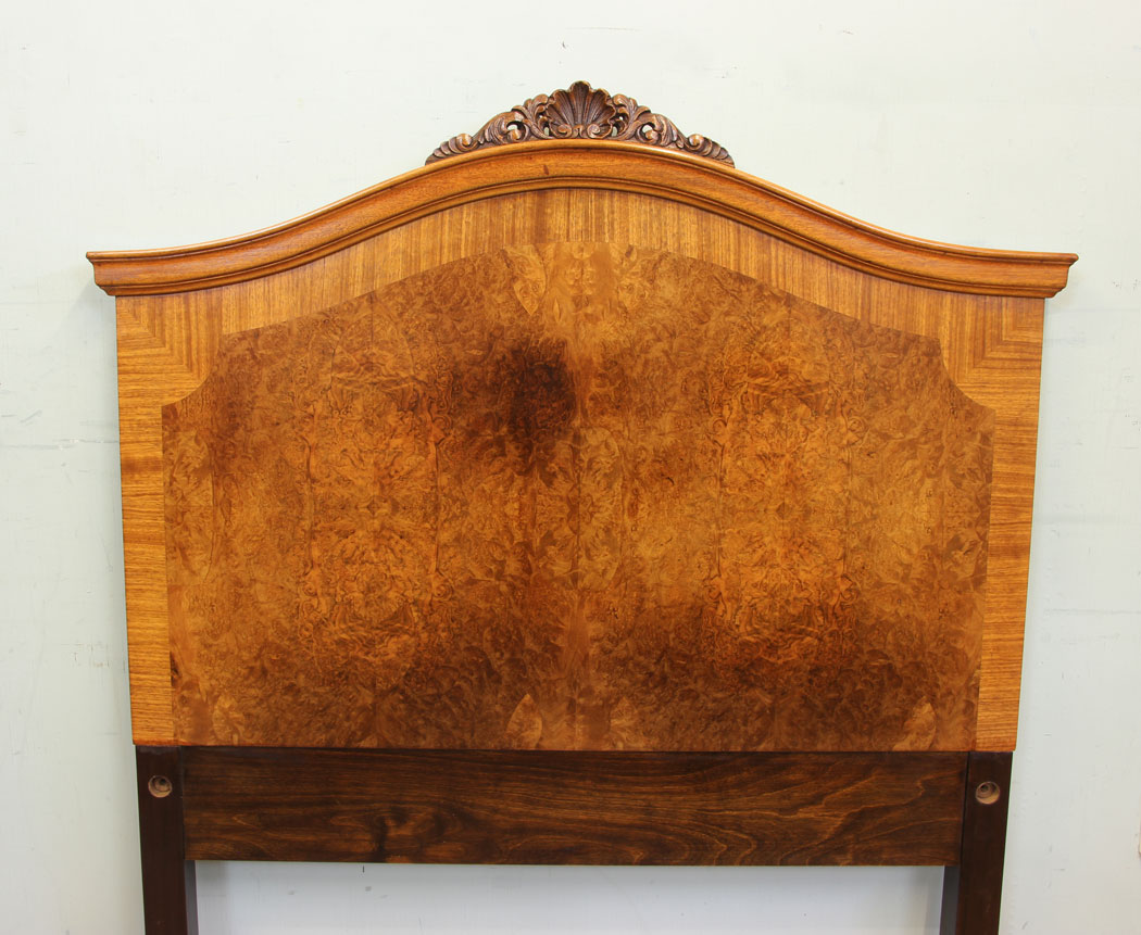 11660r12 Pair Burr Walnut Single Bed Headboards,