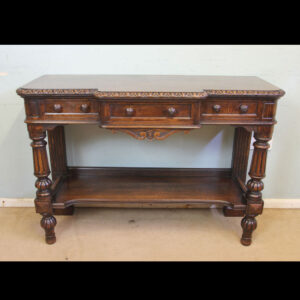 Antique Oak Victorian Shaped Sideboard Server