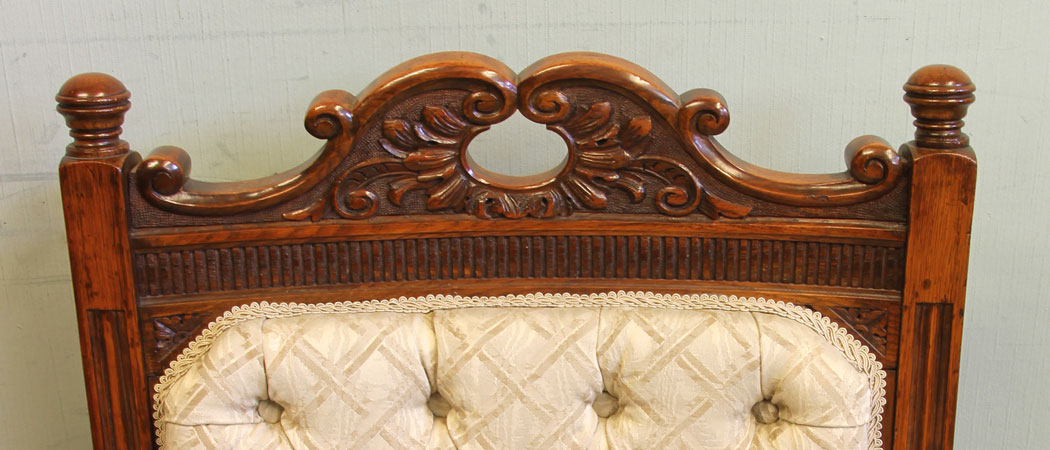 11670r15 Antique Victorian Set Eight Oak Dining Chairs,