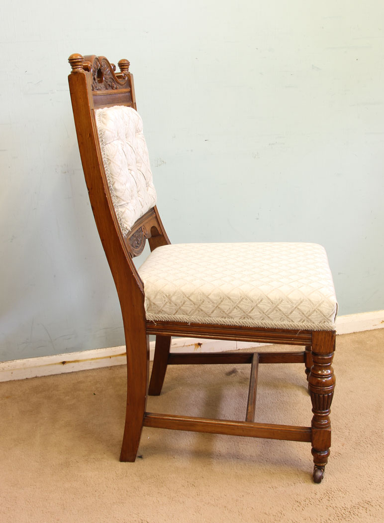 11670r7 Antique Victorian Set Eight Oak Dining Chairs,