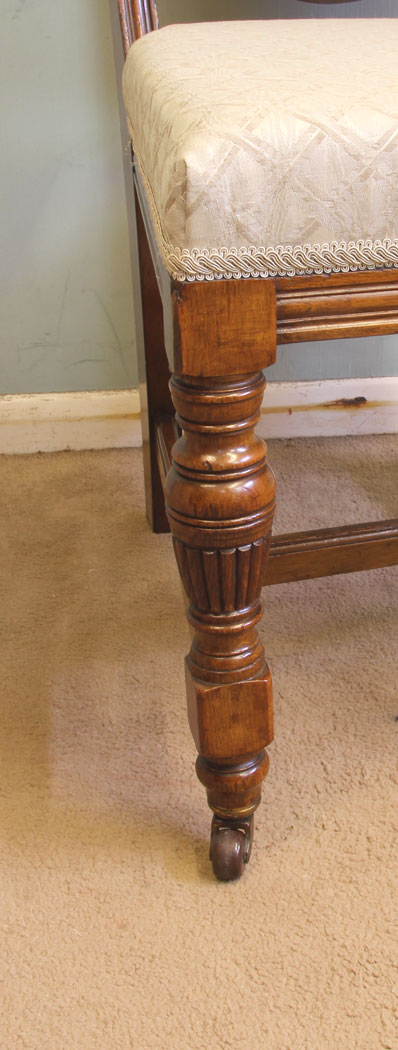 11670r8 Antique Victorian Set Eight Oak Dining Chairs,