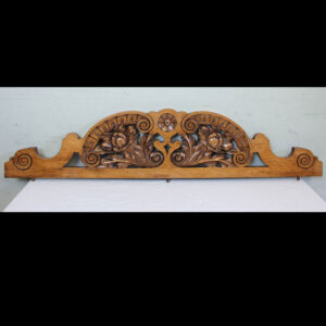 Antique Late Victorian Carved Oak Pediment