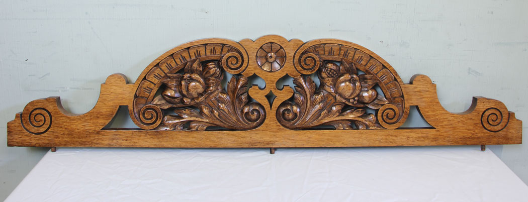 11677r1 Antique Late Victorian Carved Oak Pediment,