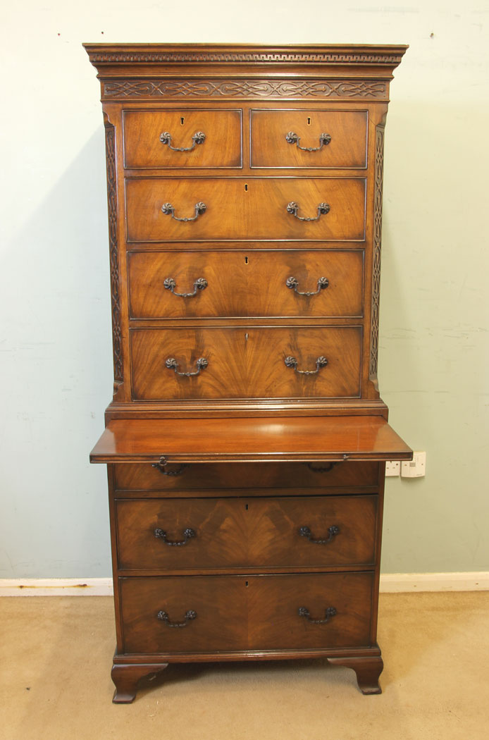 11689r9 Antique Mahogany Chest on Chest Tallboy, The Antique Shop,