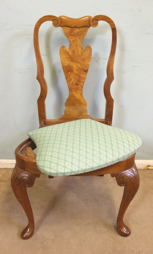 11692r12 Set Eight Walnut Dining Chairs,