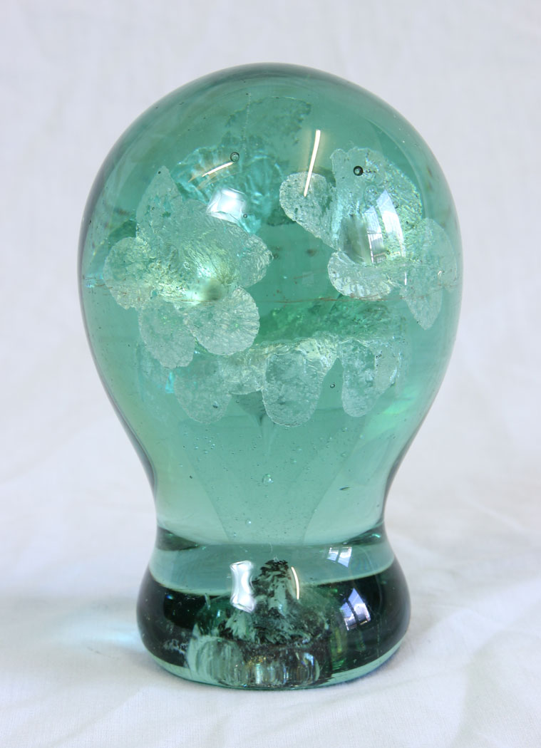 11696r1 Antique Green Glass Dump Paperwheight,