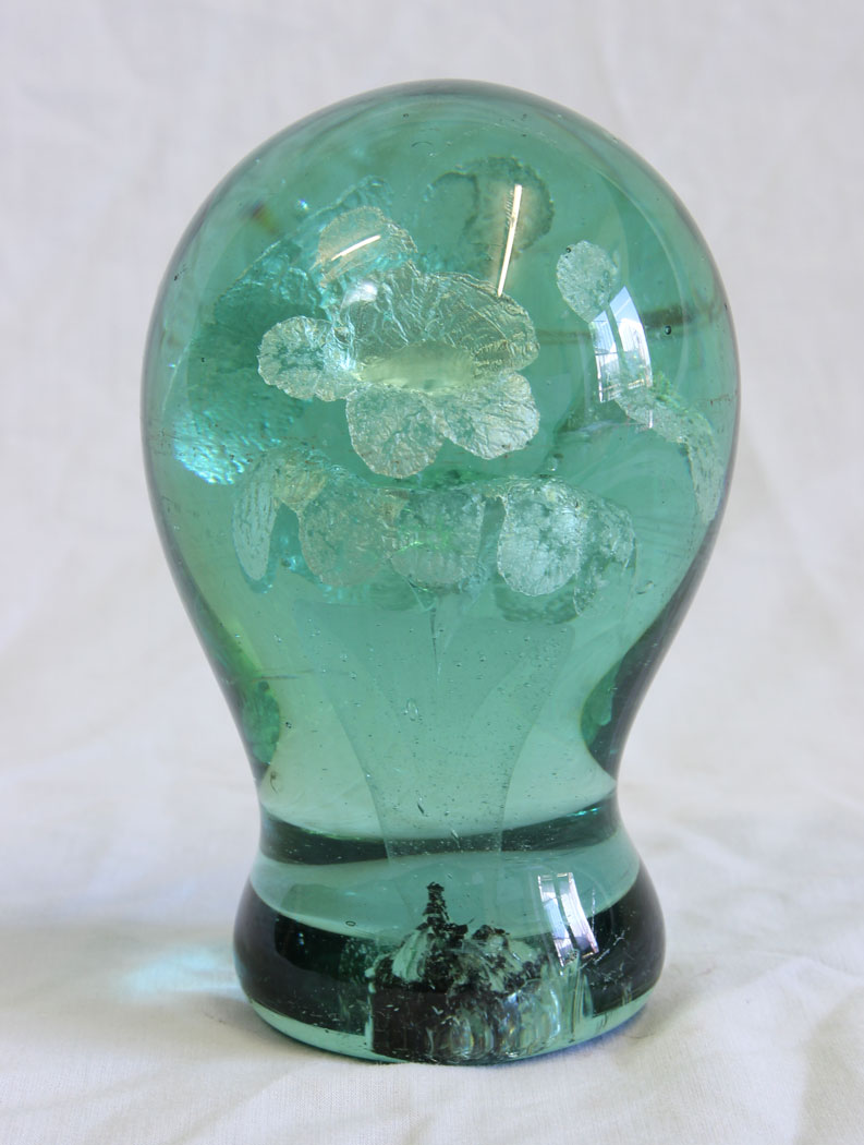 11696r2 Antique Green Glass Dump Paperwheight,