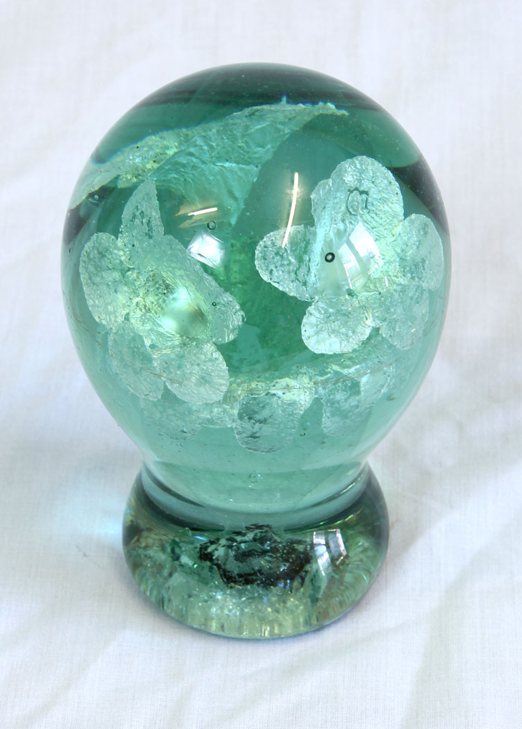 11696r4 Antique Green Glass Dump Paperwheight,