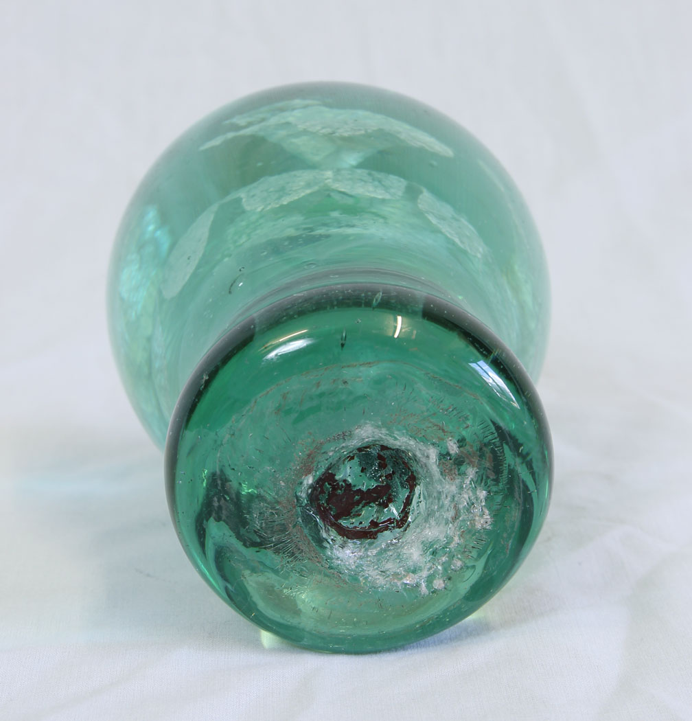 11696r6 Antique Green Glass Dump Paperwheight,