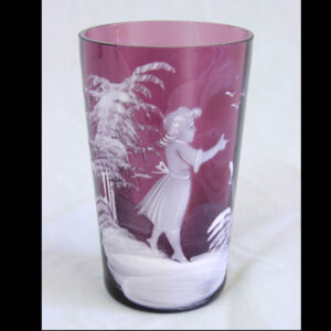 Antique Mary Gregory Amethyst Glass Tot Beaker