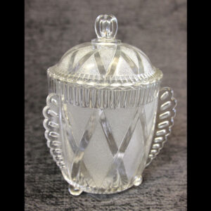 Antique Victorian Decorative Pressed Glass Biscuit Barrel