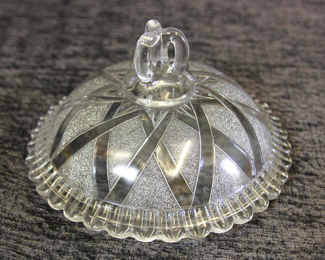 11698r2 Antique Victorian Decorative Pressed Glass Biscuit Barrel,