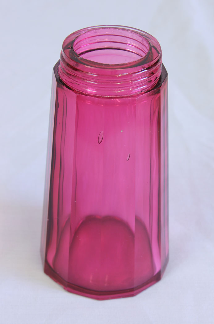 11710r7 Antique Silver Top Cranberry Glass Sugar Sifter,