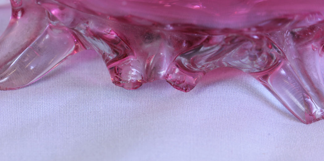 11712r8 Antique Victorian Cranberry Glass Basket, .