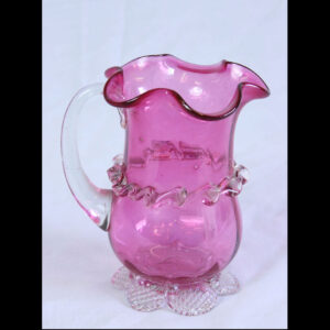 Antique Victorian Cranberry Glass Shaped Jug