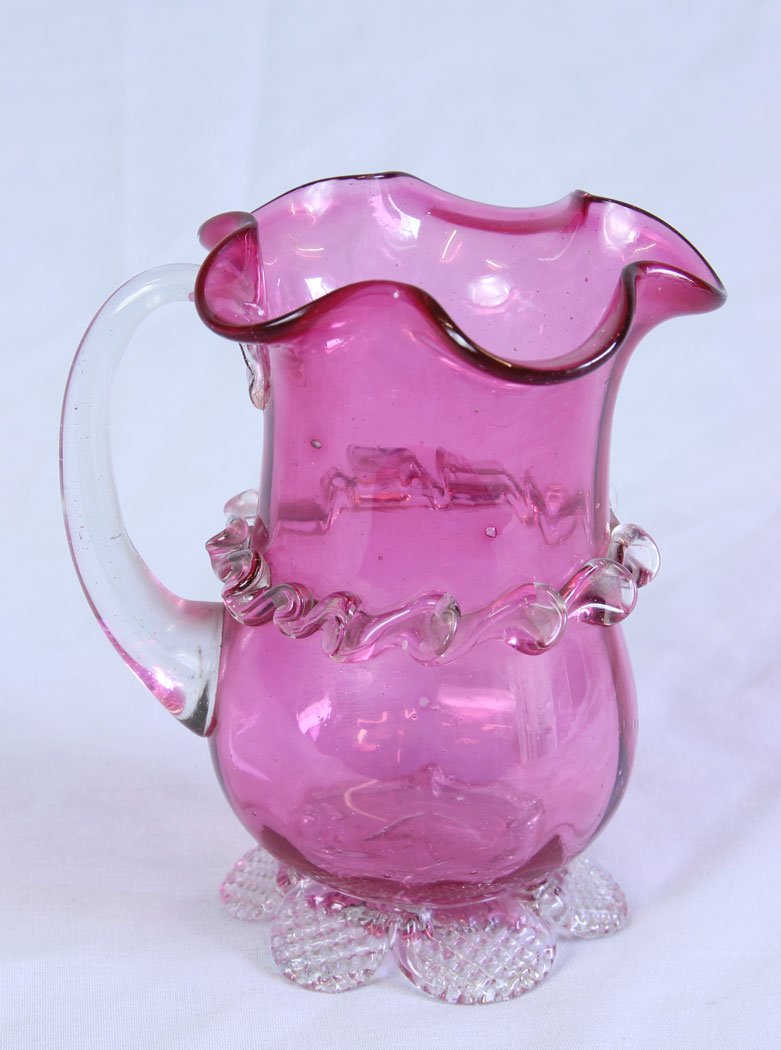 11713r1 Antique Cranberry Glass Jug,