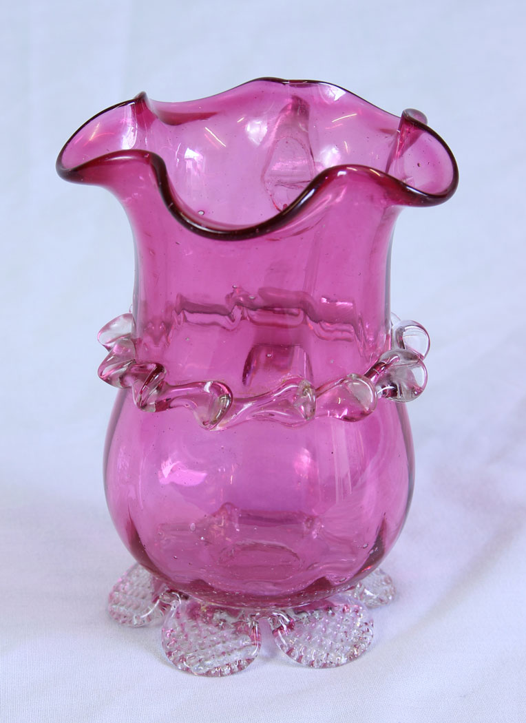 11713r3 Antique Cranberry Glass Jug,