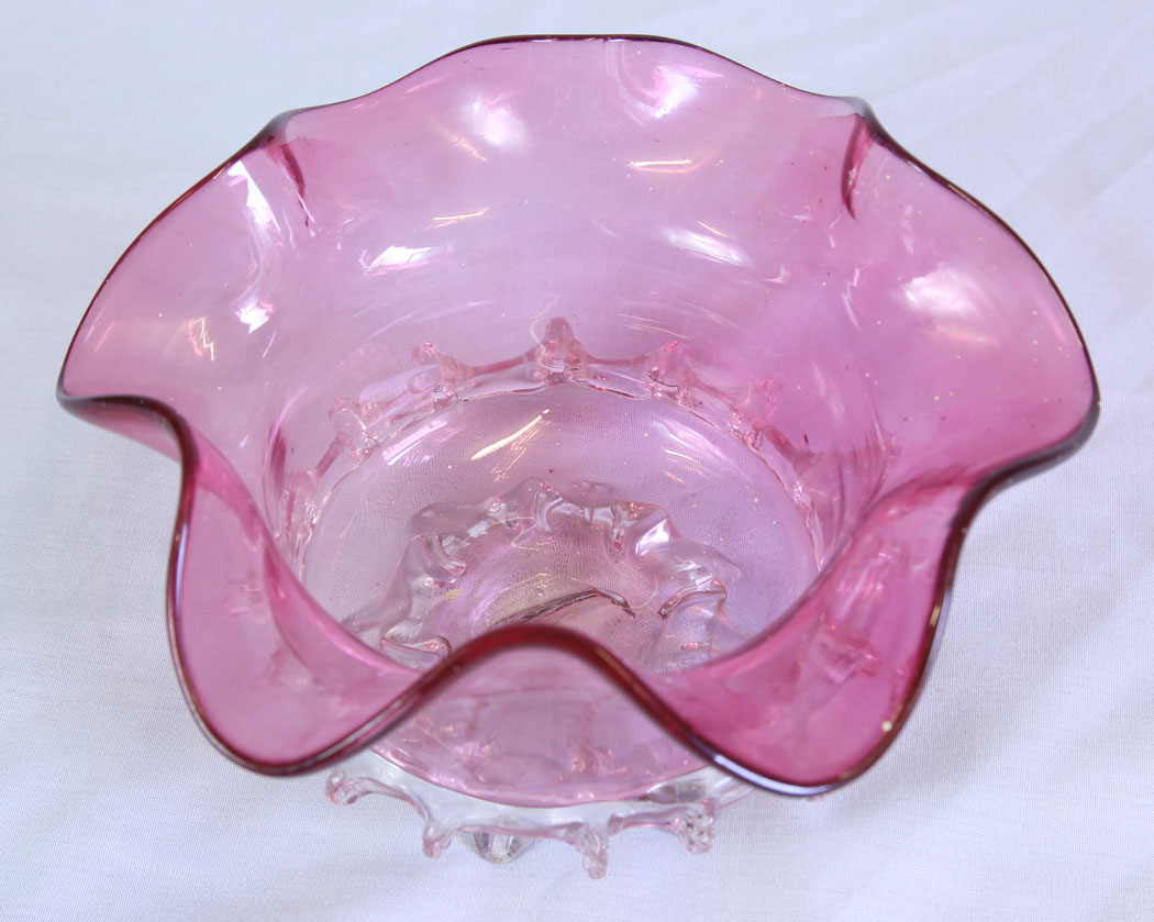 11714r3 Antique Cranberry Glass Bowl,