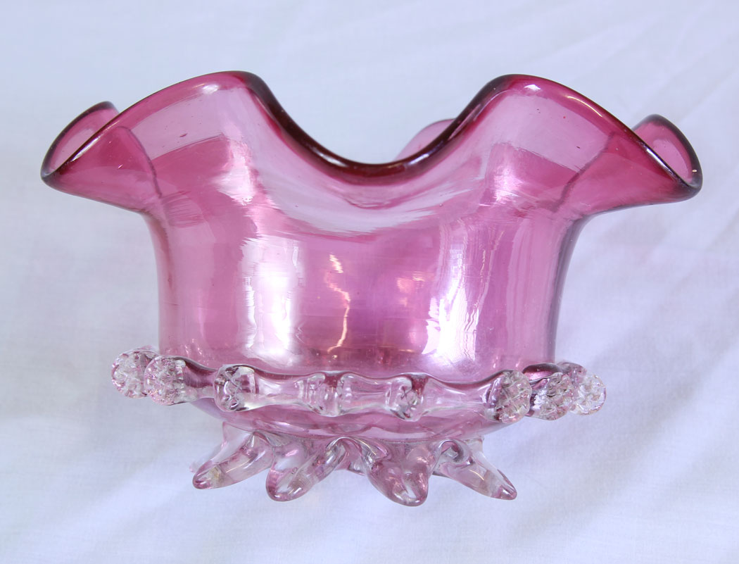 11714r4 Antique Cranberry Glass Bowl,