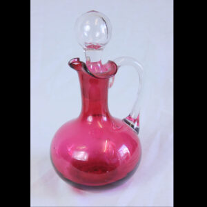 Antique Cranberry Glass Oil Vinegar Decanter Bottle