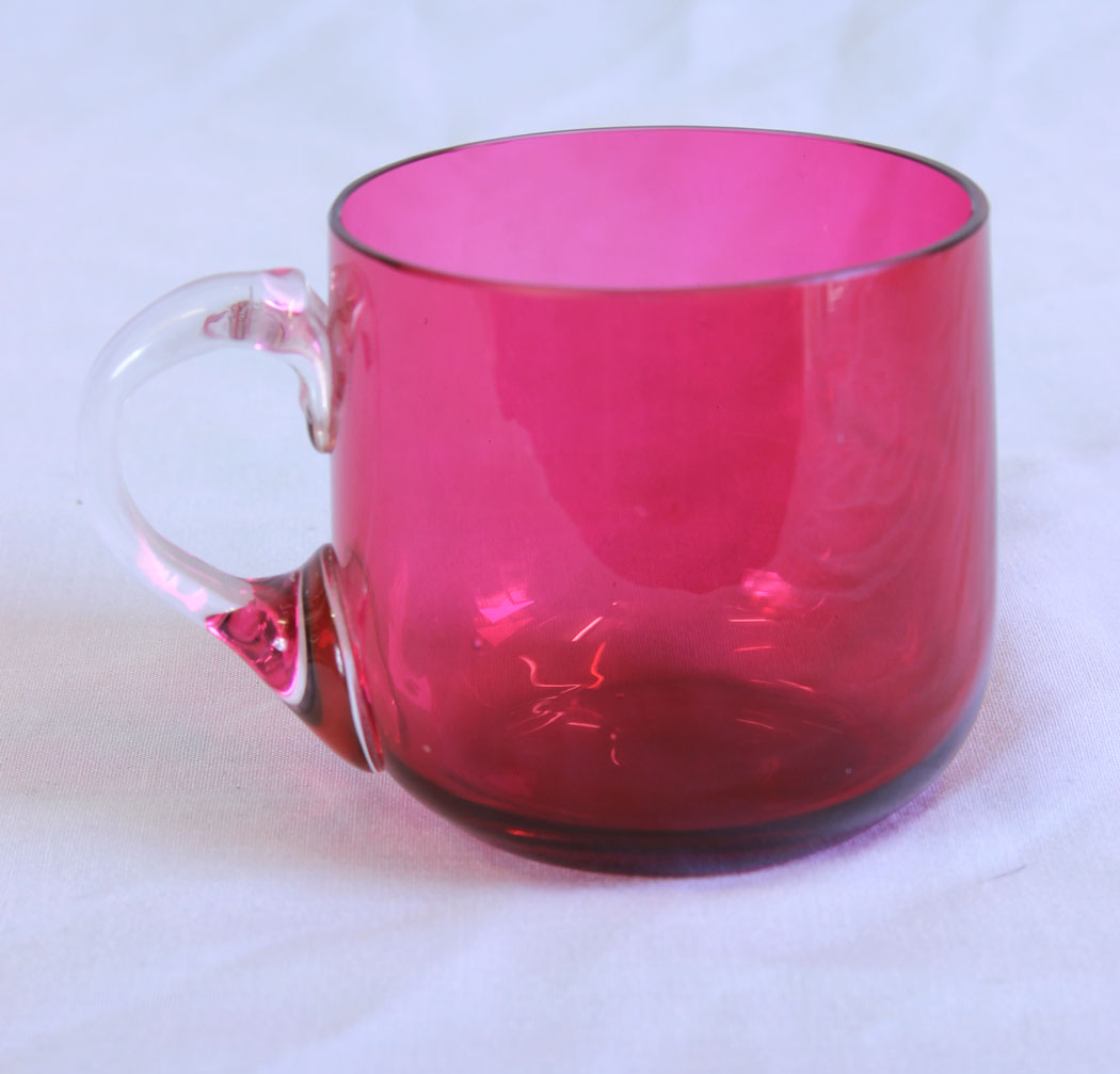 11723r1 Antique Cranberry Glass Custard Cup,